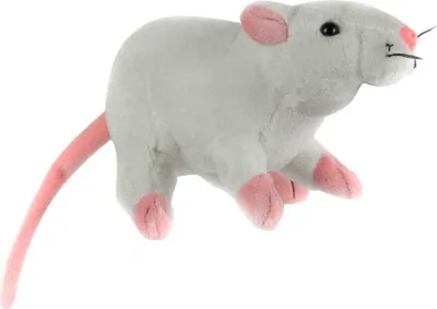 Produktbild von Kuscheltier Ratte 19cm weiß als süße Geschenkidee, Kostümzubehör oder Halloween-Deko