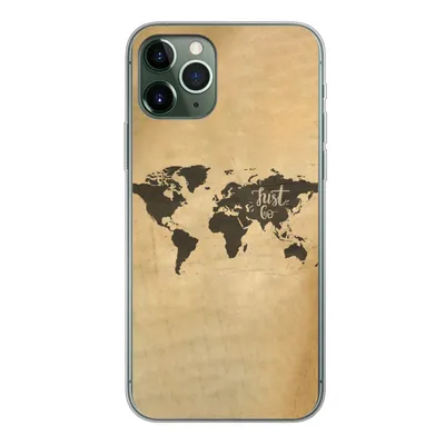 Produktbild von MuchoWow® Handyhülle Schutzhülle Hülle für iPhone 11 Pro Weltkarte - Karte - Sprichwörter Silikon Softcase Handy Hülle - Handy