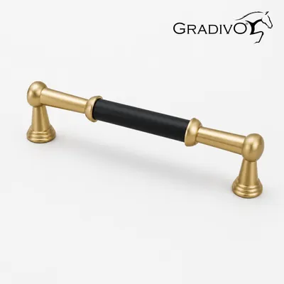 Produktbild von Möbelgriff Küchengriffe Schrankgriff Bügelgriff Schubladengriffe 306 Gold - Schwarz 128 mm