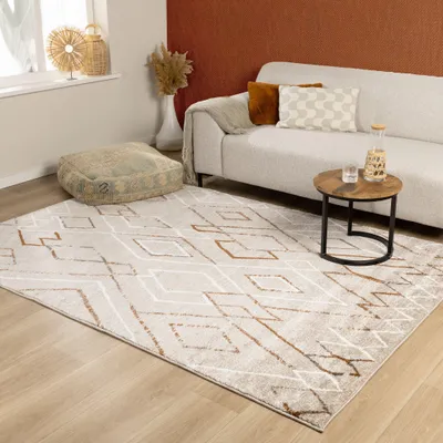 Produktbild von Volero - Berberteppich - Blend Diamond Beige - 240x330 cm - Wohnzimmer, Schlafzimmer, Büro - Boho