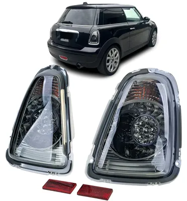 Productafbeelding van LED achterlichten, zwart, "Smoke" uitvoering, voor MINI One Cooper R56, modeljaren 2006-2010, voor uitvoeringen zonder facelift