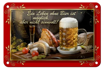 Produktbild von Blechschild Spruch 18x12cm Leben ohne Bier ist sinnlos