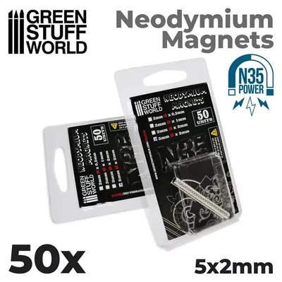 Produktbild von Green Stuff World GSW9054 - Neodym-Magnete, 5x2 mm - 50 Stück (N35) - Neu