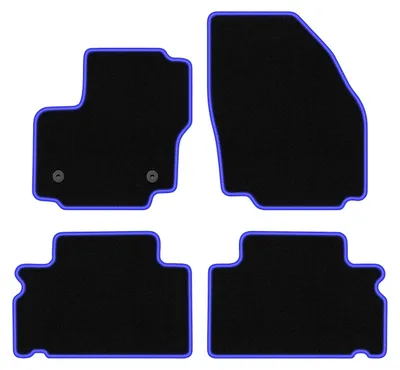 Image de Tapis de sol en moquette noir/bleu pour Ford Galaxy MK2 2012-2015 4 pièces