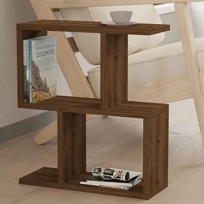 Immagine prodotto di Flero - Tavolino da Salotto, 45x17x51h cm Marrone Noce, 2 Vani