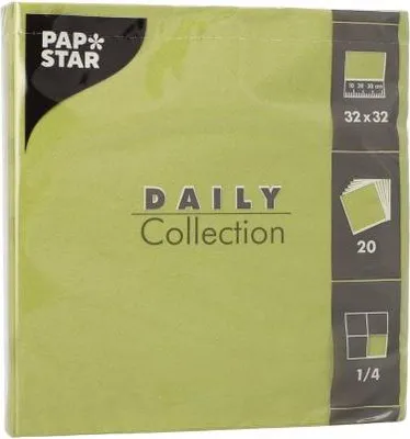 Produktbild von Servietten "DAILY Collection" 1/4-Falz 32 cm x 32 cm olivgrün
