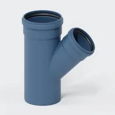 Produktbild von POLOPLAST Abzweig, POLO-KAL NG, 160/125mm, 45°, Steckmuffe, PP-MD, blau, 1 Stk.