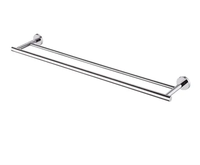 Image de Porte-serviettes double, barre en acier inoxydable SUS304, porte-serviettes de bain, 75 cm, fixation murale, finition polie, A2001S75