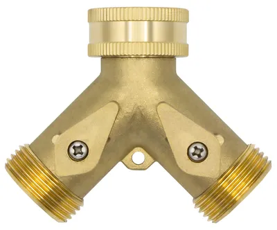 Produktbild von VARIOSAN 2-Wege Y-Verteilerstück 10964, 3/4" AG, Messing, mit Absperrhähnen
