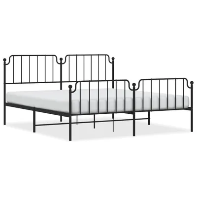 Obrázek produktu pro Postel s čelem a nohou kovová černá 183x213 cm