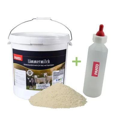 Produktbild von PANTO Lämmermilch + Lämmermilchflasche 500ml für Schaf- und Ziegenlämmer