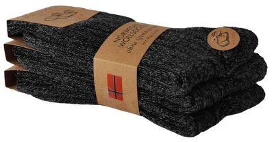 Produktbild von 3 Paar Norweger Wollsocken Wintersocken, Plüschsohle Anthrazit/39-42