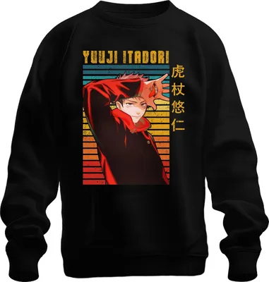 Produktbild von Yuji Itadori Jujutsu Kaisen Anime Manga Fan Geschenk Retro Uni Sweatshirt Pullover, Schwarz, L