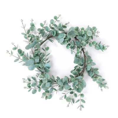 Produktbild von Kranz künstlicher Grüne Blätter Dekoration EUCALYPTUS 102 cm HOMLA