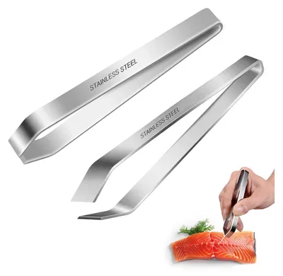 Grätentang Küchenpinzette 2er Set, Edelstahl, 12 cm
