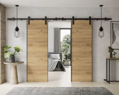 Produktbild von Schiebetür ALDER DUO mit Türdämpfer 132 cm Craft Gold Eiche
