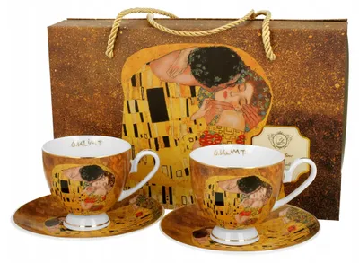 Produktbild von Duo KISS CLASSIC Kaffeetassen Set Klimt Porzellan 2tlg