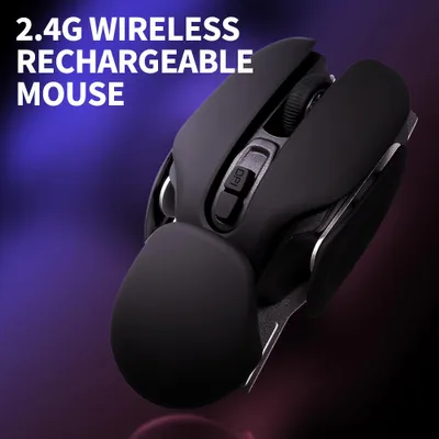 Obrázok produktu pre Bezdrôtová myš 2,4 GHz, ergonomická kancelárska myš, dosah 10 m, 3-stupňové nastavenie rýchlosti pohybu, Plug and Play pre PC a notebooky, čierna