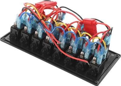 Immagine prodotto di Pannello di controllo degli interruttori, impermeabile, a 8 posizioni, nero e rosso