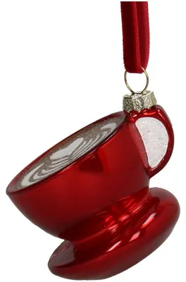 Productafbeelding van HD Collection kerstornament, koffiekopje, rood, 5,7 cm