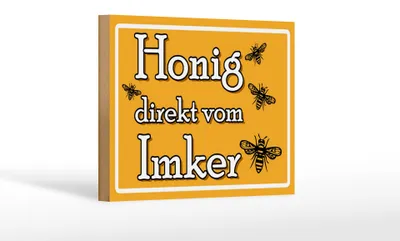 Produktbild von Holzschild Hinweis 18x12cm Honig direkt vom Imker