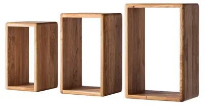 Produktbild von home24 Wandregal - 3er-Set - Braun