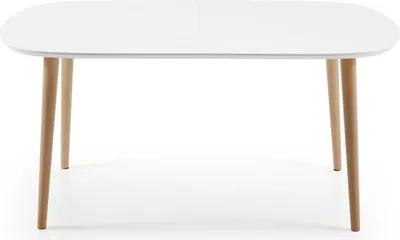 Produktbild von Tisch Oqui ovaler ausziehbar weiß 160 (260) x 100 cm