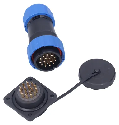 Obrázok produktu pre IP68 Vodotesný napájací konektor, samec, samica, štvorcový, 4 otvory, letecká zásuvka, 380 V, 10 A, SP2816-Pin