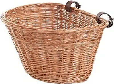 Obrázek produktu pro Košík na kolo přední velký koš tkaný pro nosič zavazadel na kole retro proutěný košík na kolo na řídítka vintage styl proutěný nosič nákupní koš bílý