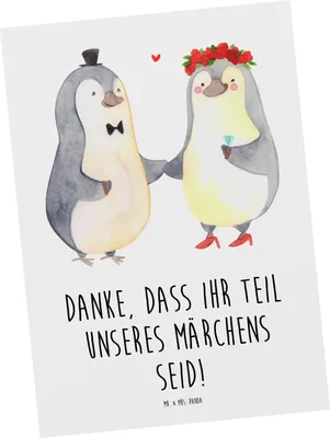 Produktbild von Mr. & Mrs. Panda Postkarte Gastgeschenke Märchen - Weiß - Geschenk, Hochtzeit, Hochzeitsmitbringsel, Heirat, Geschenke, Ansichtskarten, personalisierte Hochzeitsgeschenke
