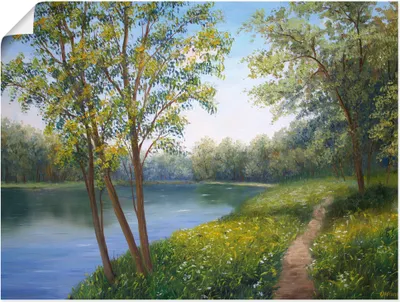 Produktbild von ARTland Poster Sommerlandschaft in der Nähe des Flusses Größe: 120x90 cm