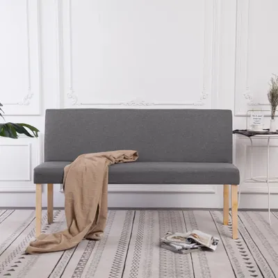 Produktbild von vidaXL Lavica 139,5 cm Svetlo šedá Polyester