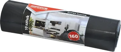 Zdjęcie produktu dla Worki na śmieci OFFICE PRODUCTS, super wytrzymałe (LDPE), 160 litrów, 10 sztuk, czarne