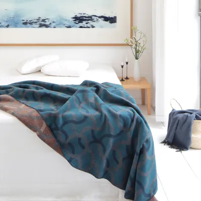 ELLE Decoration Wohndecke RINGS blue 150 x 200 cm Image