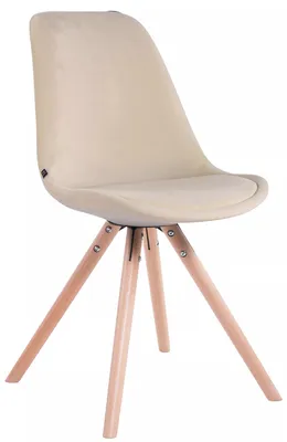Produktbild von In And OutdoorMatch Besucherstuhl Vida - Esszimmerstuhl - Samtcreme - Holzbeine - 1er-Set - Sitzhöhe 48 cm - Deluxe