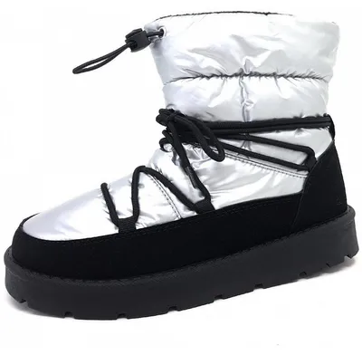 Immagine prodotto di Scarpe da donna, modello combinato argento-nero-testo, stivaletti stringati, colore argento
