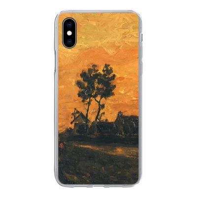 Produktbild von MuchoWow® Handyhülle Schutzhülle Hülle für iPhone Xs Landschaft bei Sonnenuntergang - Vincent van Gogh Silikon Softcase Handy Hülle - Handytasche
