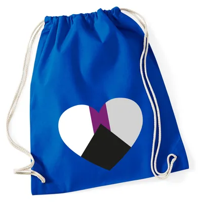 Produktbild von Huuraa Turnbeutel Demiuell Pride Flagge LGBTQ Herz 12 Liter Bright Royal Baumwolle Rucksack Geschenkidee
