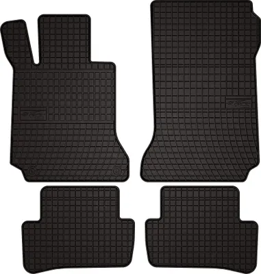 Image de Tapis de sol voiture en caoutchouc pour Mercedes C W204 (2007-2014, berline, combi, coupé) Noir, lot de 4 pièces, fixations