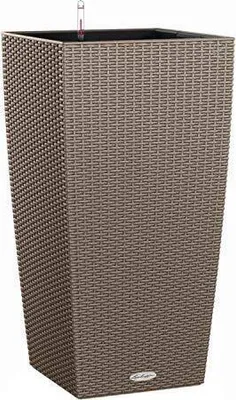 Obrázok produktu pre Samozavlažovací kvetináč Lechuza Cubico Cottage 40 plastový v. 75 cm pieskovo hnedý