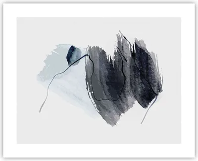 Produktbild von Poster - Poster ohne Rahmen - Blau Grau Aquarell - 50x40 cm - Wand Bild - Wanddeko - Wandbilder - Kunstposter - Wandposter - Bilder - Kunstdruck - Wanddekoration - Wandbild - P2XAA50x40-4975
