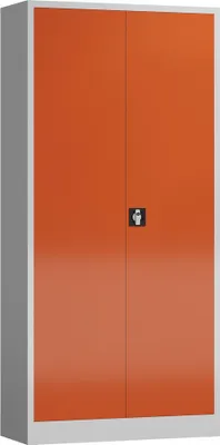 Produktbild von Aktenschrank Metallschrank 2 Türen 4 Fachböden 194,5x92x42cm lichtgrau/feuerrot X-530344