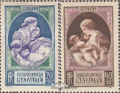 Produktbild von Briefmarken Frankreich 1939 Mi 455-456 (kompl.Ausg.) mit Falz Wohlfahrtsmarken