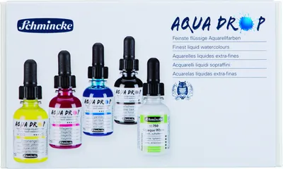 Produktbild von Schmincke Aqua Drop Karton-Set 5x 30ml Primärfarben + Opaque White 78005097