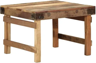 Imagen del producto de Mesa de centro de madera maciza, color marrón, 60x55x40 cm. Mesa auxiliar