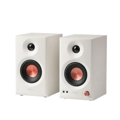 Produktbild von Edifier MR3 Kompakter Studio-Lautsprecher 2.0, Hi-Res Audio, Bluetooth V5.4, physikalische Steuerungen, RCA, AUX, Mobile App, 2 x 18 W, Weiß