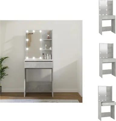 Zdjęcie produktu dla vidaXL Toaletka z LED betonowa szara 60x40x140 cm - Toaletki