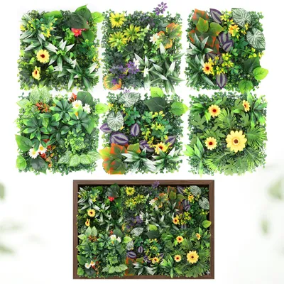 Produktbild von Pflanzenwand, künstliche Pflanzenwand 75 x 50 cm, UV-beständige Kunststoff-Pflanzenpaneele für die Innen- und Außendekoration von Haus, Garten und Hinterhof