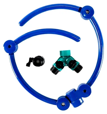 Produktbild von Baumbewässerungssystem mit 360-Grad-Wasserverteilung, Bewässerungsring und Y-Schlauchverteiler für gezielte Bewässerung von Bäumen, Sträuchern, Hochbeeten und Pflanzen im Freien