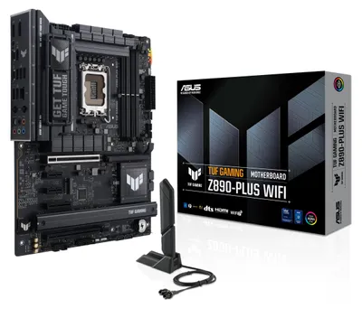 Produktbild von ASUS TUF GAMING Z890-PLUS WIFI, Intel, LGA 1851 (Socket V1), Intel Core Ultra (Series 2), DDR5-SDRAM, 192 GB, DIMM